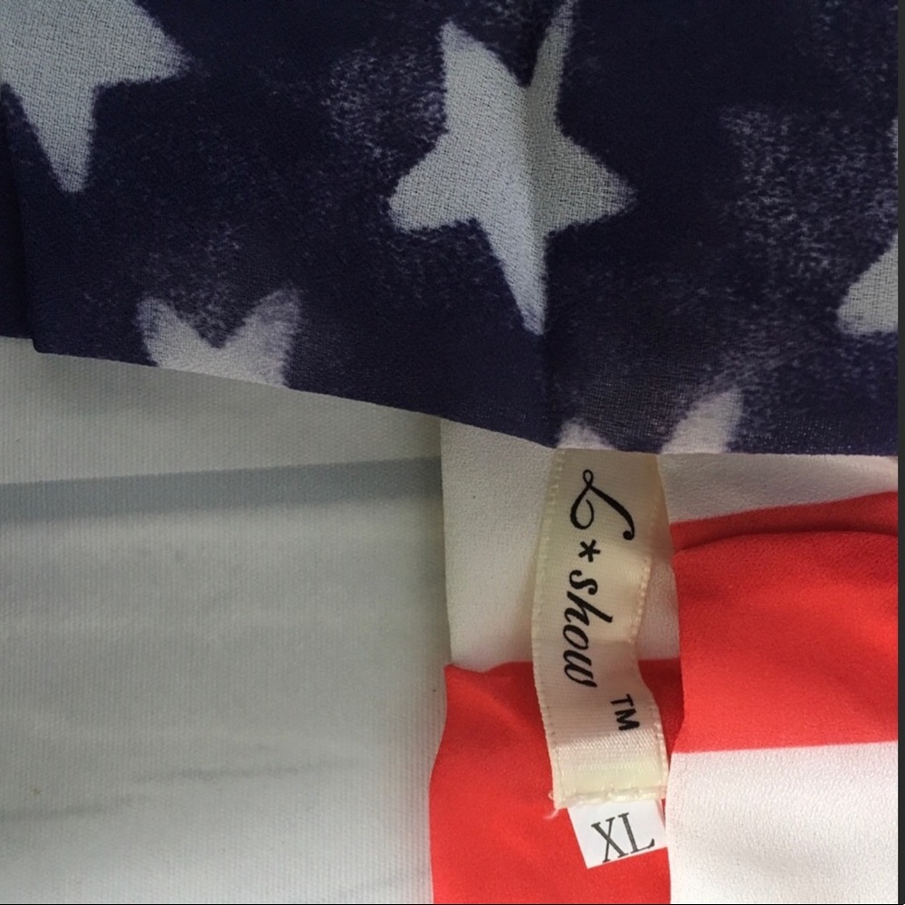 Flag Patriotic Maxi Dress or Maxi Swim Coverup Medium - Picture 4 of 5